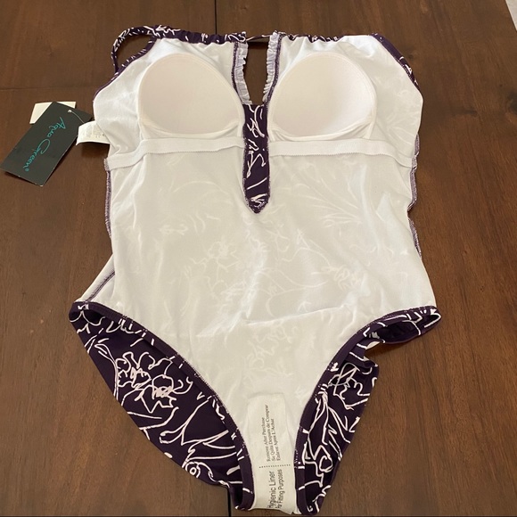 Women's High Neck Keyhole 1Piece Swimsuit XL - Picture 5 of 10